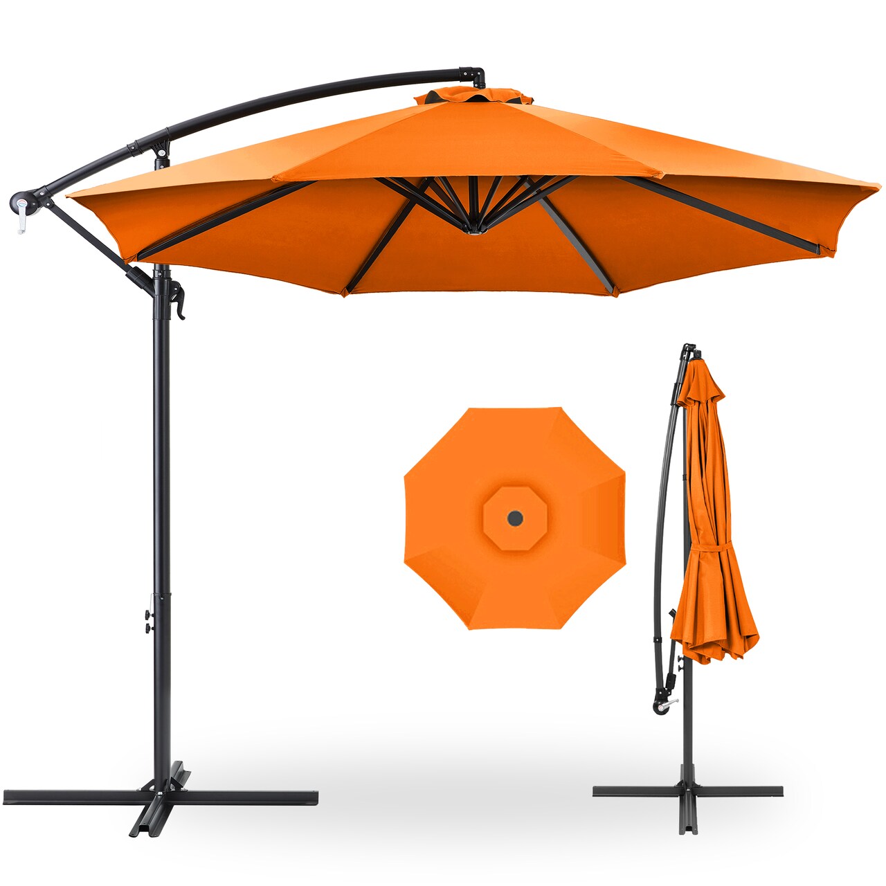 Best Choice Products 10ft Offset Hanging Outdoor Market Patio Umbrella w/ Easy Tilt Adjustment